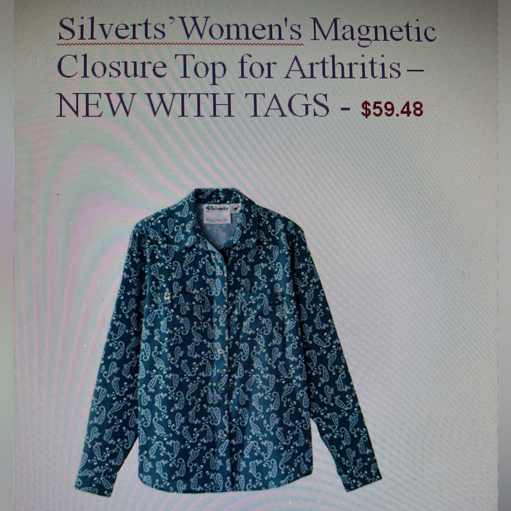 Silverts Women’s Magnetic Closure Blouse - Medium